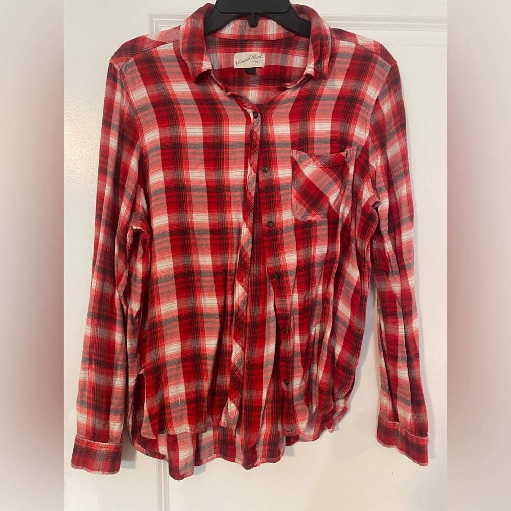 Universal Thread Red and White Plaid Shirt